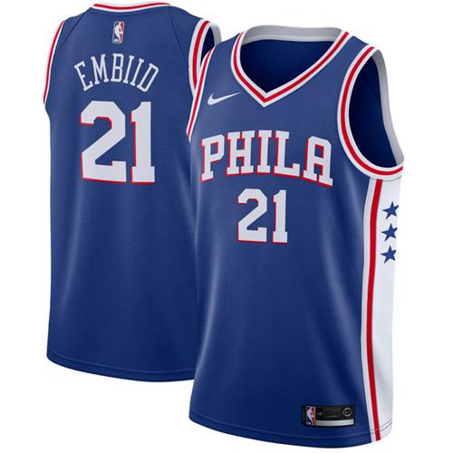 Nike 76ers #21 Joel Embiid Blue Stitched NBA Swingman Jersey Nike 76ers #21 Joel Embiid Blue Stitched NBA Swingman Jersey