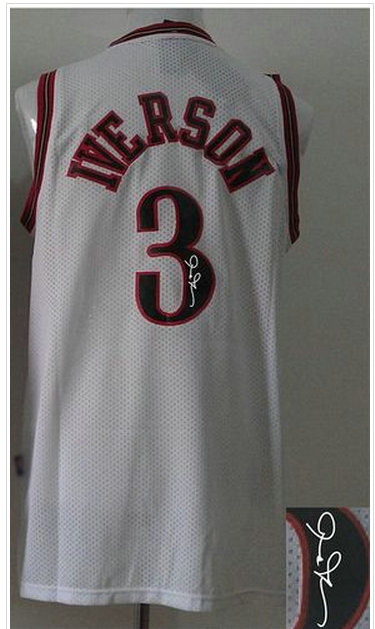 Philadelphia 76ers Revolution 30 Autographed #3 Allen Iverson White Stitched NBA Jersey Philadelphia 76ers Revolution 30 Autographed #3 Allen Iverson White Stitched NBA Jersey