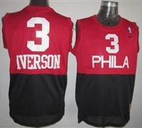 Philadelphia 76ers #3 Allen Iverson Black-Red New Throwback NBA Jersey Philadelphia 76ers #3 Allen Iverson Black-Red New Throwback NBA Jersey