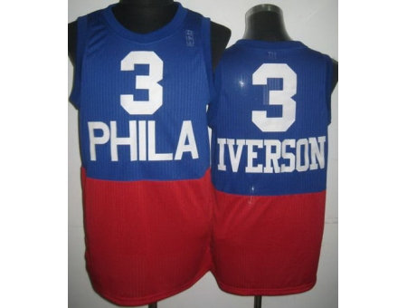 Philadelphia 76ers 3 Allen Iverson Blue Red Revolution 30 NBA Jerseys Philadelphia 76ers 3 Allen Iverson Blue Red Revolution 30 NBA Jerseys