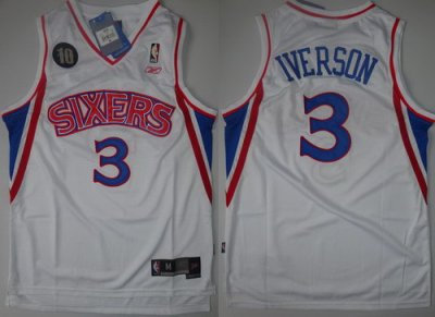 Philadelphia 76ers 3 Allen Iverson White 10th Soul Swingman NBA Jerseys Philadelphia 76ers 3 Allen Iverson White 10th Soul Swingman NBA Jerseys