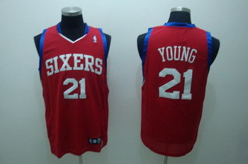 Philadelphia 76ers 21 Thaddeus Young Red Jerseys Philadelphia 76ers 21 Thaddeus Young Red Jerseys