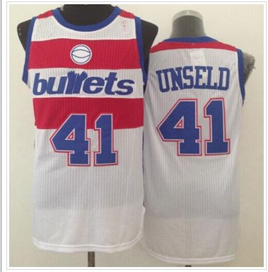 Washington Wizards #41 Wes Unseld White Bullets Throwback Stitched NBA Jersey Washington Wizards #41 Wes Unseld White Bullets Throwback Stitched NBA Jersey