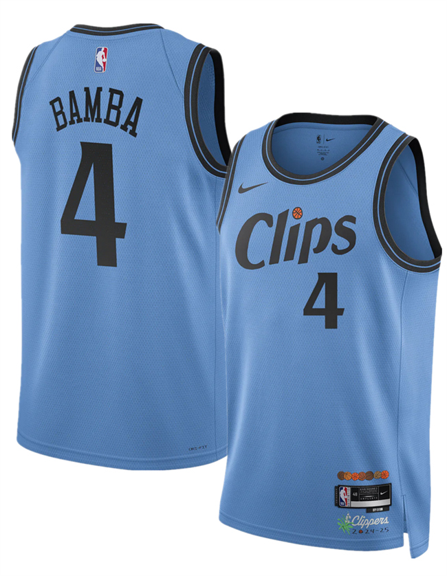 Men's Los Angeles Clippers #4 Mo Bamba Light Blue 2024 25 CityEdition Stitched Jersey Men's Los Angeles Clippers #4 Mo Bamba Light Blue 2024 25 CityEdition Stitched Jersey