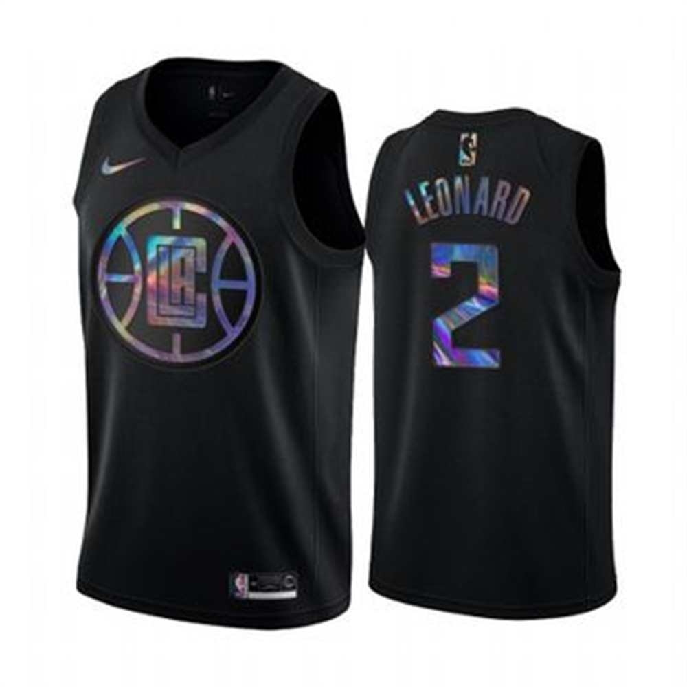 Nike Clippers #2 Kawhi Leonard Men's Iridescent Holographic Collection NBA Jersey - Black Nike Clippers #2 Kawhi Leonard Men's Iridescent Holographic Collection NBA Jersey - Black