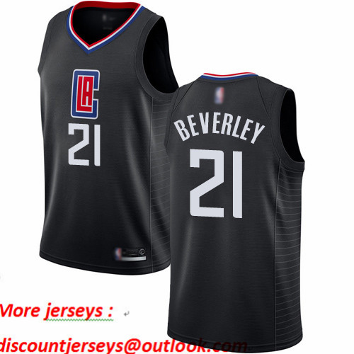 Clippers #21 Patrick Beverley Black Basketball Swingman Statement Edition Jersey