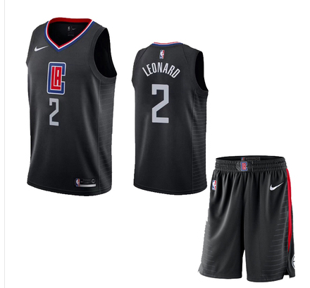 Clippers 2 Kawhi Leonard Black City Edition Nike Swingman Jersey(With Shorts) Clippers 2 Kawhi Leonard Black City Edition Nike Swingman Jersey(With Shorts)