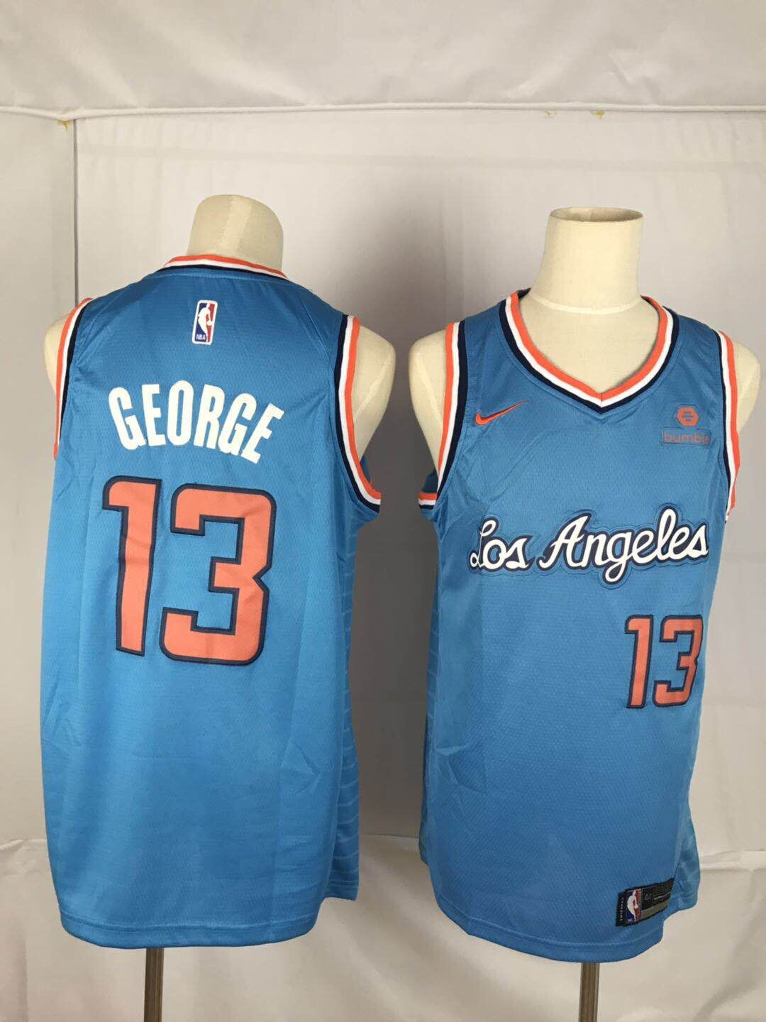 Clippers 13 Paul George Blue Nike Throwback Swingman Jersey Clippers 13 Paul George Blue Nike Throwback Swingman Jersey