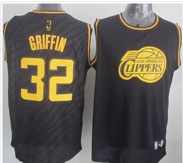 Los Angeles Clippers #32 Blake Griffin Black Precious Metals Fashion Stitched NBA Jersey Los Angeles Clippers #32 Blake Griffin Black Precious Metals Fashion Stitched NBA Jersey