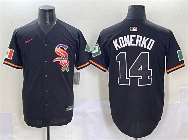 Men's Chicago White Sox #14 Paul Konerko Black Mexico Limited Stitched Jersey Men's Chicago White Sox #14 Paul Konerko Black Mexico Limited Stitched Jersey