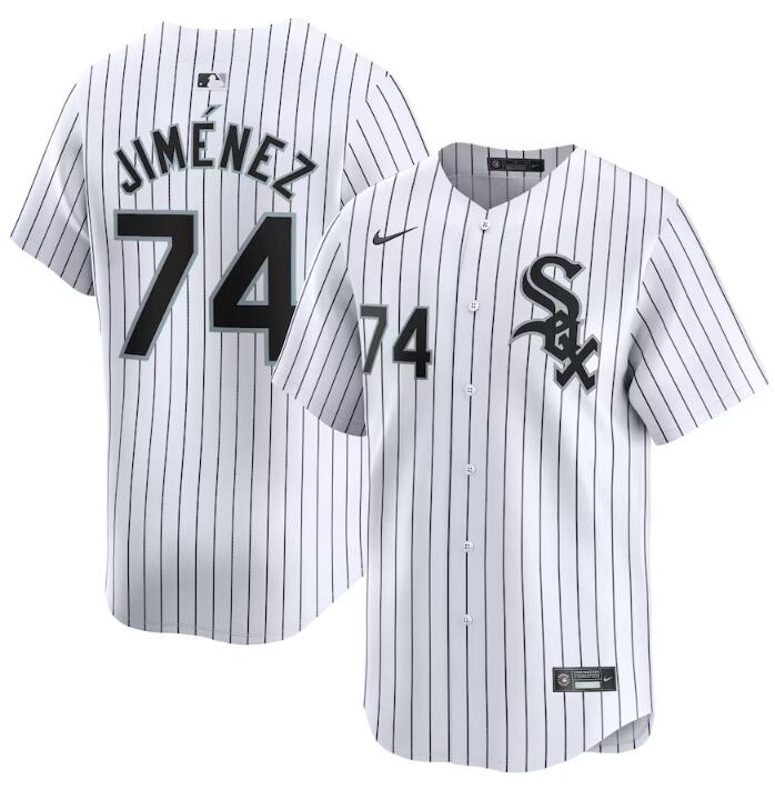 Men's Chicago White Sox #74 Eloy Jimenez White 2024 Home Limited Stitched Baseball Jersey Men's Chicago White Sox #74 Eloy Jimenez White 2024 Home Limited Stitched Baseball Jersey