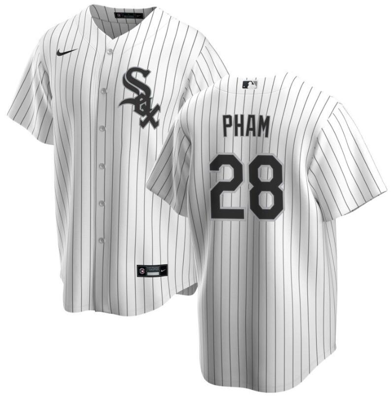 Men's Chicago White Sox #28 Tommy Pham White Cool Base Stitched Baseball Jersey Men's Chicago White Sox #28 Tommy Pham White Cool Base Stitched Baseball Jersey