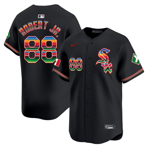 Men's Chicago White Sox #88 Luis Robert Jr. Black Mexico Vapor Premier Limited Stitched Baseball Jersey Men's Chicago White Sox #88 Luis Robert Jr. Black Mexico Vapor Premier Limited Stitched Baseball Jersey