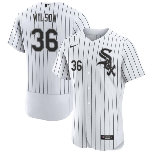 Men's Chicago White Sox #36 Steven Wilson White Flex Base Stitched Baseball Jersey Men's Chicago White Sox #36 Steven Wilson White Flex Base Stitched Baseball Jersey