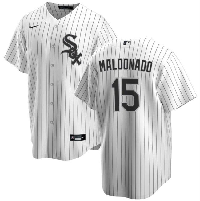 Men's Chicago White Sox #15 Martín Maldonado White Cool Base Stitched Jersey Men's Chicago White Sox #15 Martín Maldonado White Cool Base Stitched Jersey