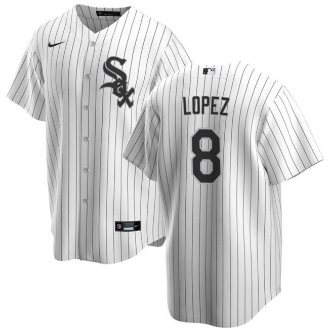 Men's Chicago White Sox #8 Nicky Lopez White Cool Base Stitched Jersey Men's Chicago White Sox #8 Nicky Lopez White Cool Base Stitched Jersey