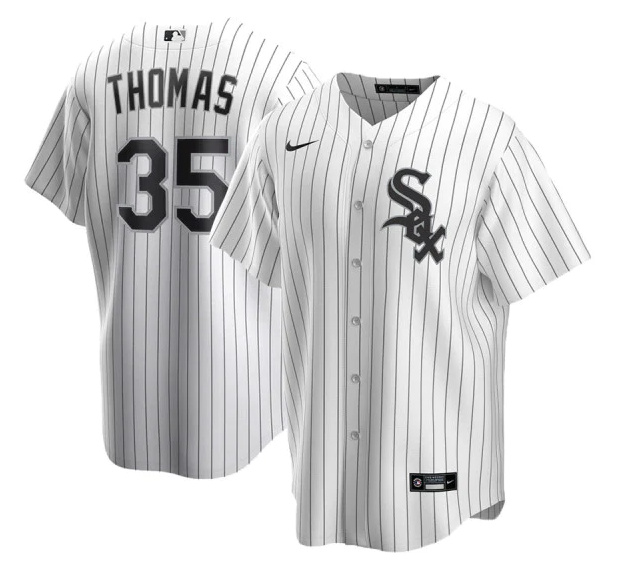 Men's Chicago White Sox #35 Frank Thomas White Cool Base Stitched Jersey Men's Chicago White Sox #35 Frank Thomas White Cool Base Stitched Jersey