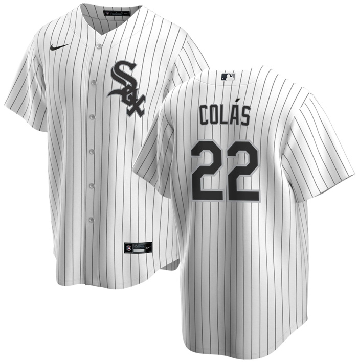 Men's Chicago White Sox #22 Oscar Colás White Cool Base Stitched Jersey Men's Chicago White Sox #22 Oscar Colás White Cool Base Stitched Jersey