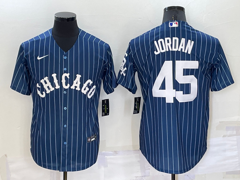 Men's Chicago White Sox #45 Michael Jordan Navy Cool Base Stitched Jersey Men's Chicago White Sox #45 Michael Jordan Navy Cool Base Stitched Jersey