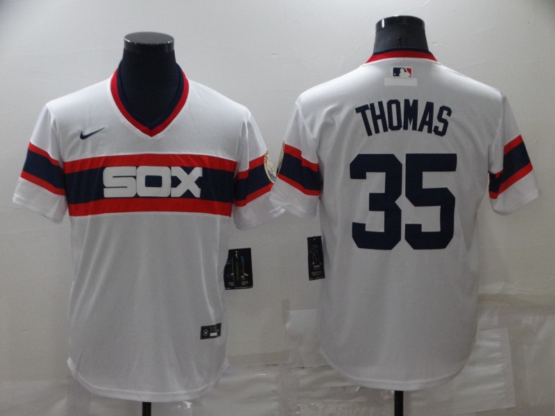 Men's Chicago White Sox #35 Frank Thomas Throwback Cool Base Stitched Jersey Men's Chicago White Sox #35 Frank Thomas Throwback Cool Base Stitched Jersey