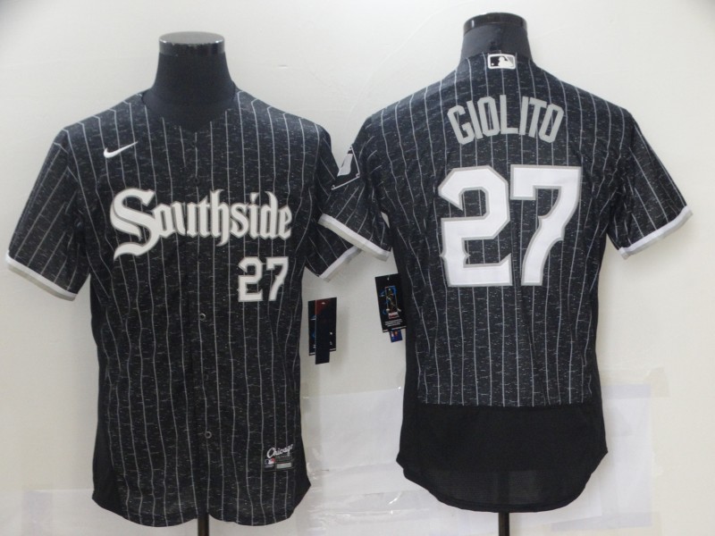 White Sox 27 Lucas Giolito Black 2021 City Connect Flexbase Jersey White Sox 27 Lucas Giolito Black 2021 City Connect Flexbase Jersey
