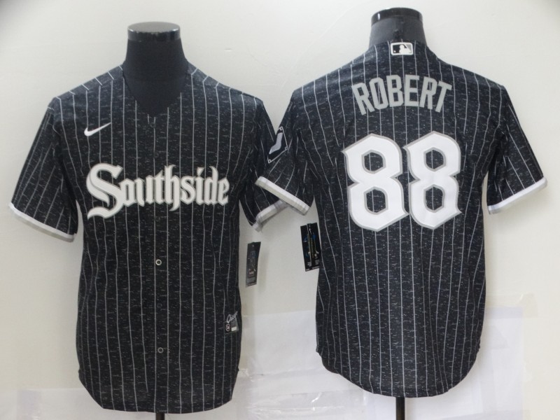 White Sox 88 Luis Robert Black 2021 City Connect Cool Base Jersey White Sox 88 Luis Robert Black 2021 City Connect Cool Base Jersey