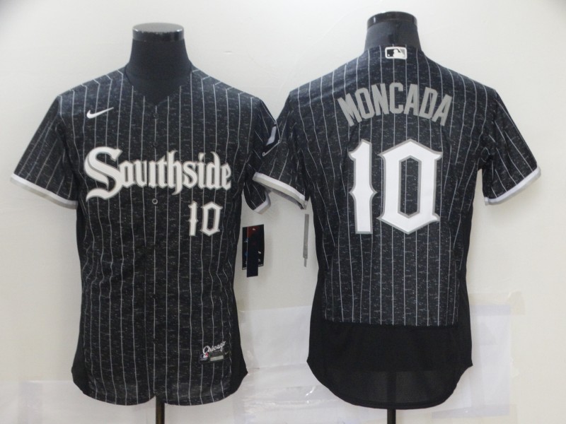 White Sox 10 Yoan Moncada Black 2021 City Connect Flexbase Jersey White Sox 10 Yoan Moncada Black 2021 City Connect Flexbase Jersey
