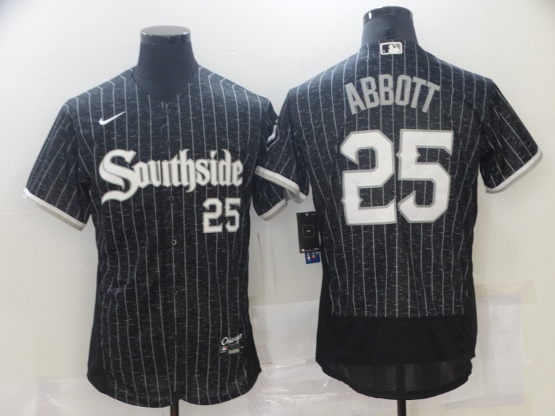 White Sox 25 Jeff Abbott Black 2021 City Connect Flexbase Jersey White Sox 25 Jeff Abbott Black 2021 City Connect Flexbase Jersey