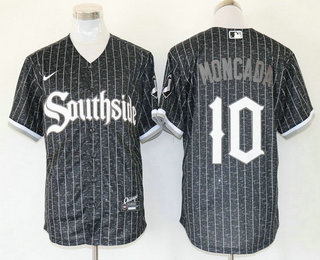 Men's Chicago White Sox #10 Yoan Moncada Black 2021 City Connect Stitched MLB Cool Base Nike Jersey Men's Chicago White Sox #10 Yoan Moncada Black 2021 City Connect Stitched MLB Cool Base Nike Jersey