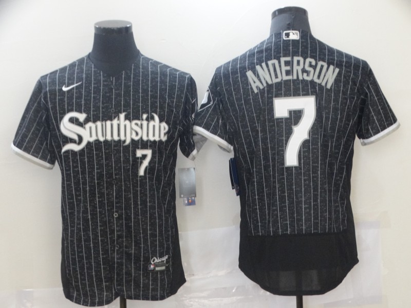 White Sox #7 Tim Anderson Nike Black 2021 City Connect Flexbase Jersey White Sox #7 Tim Anderson Nike Black 2021 City Connect Flexbase Jersey