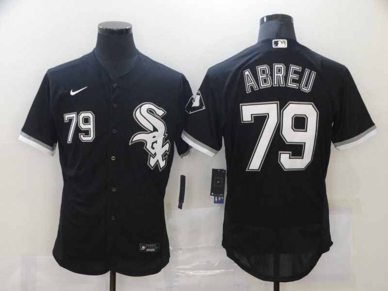 Men's Chicago White Sox #79 Jose Abreu Black Stitched MLB Flex Base Nike Jersey Men's Chicago White Sox #79 Jose Abreu Black Stitched MLB Flex Base Nike Jersey