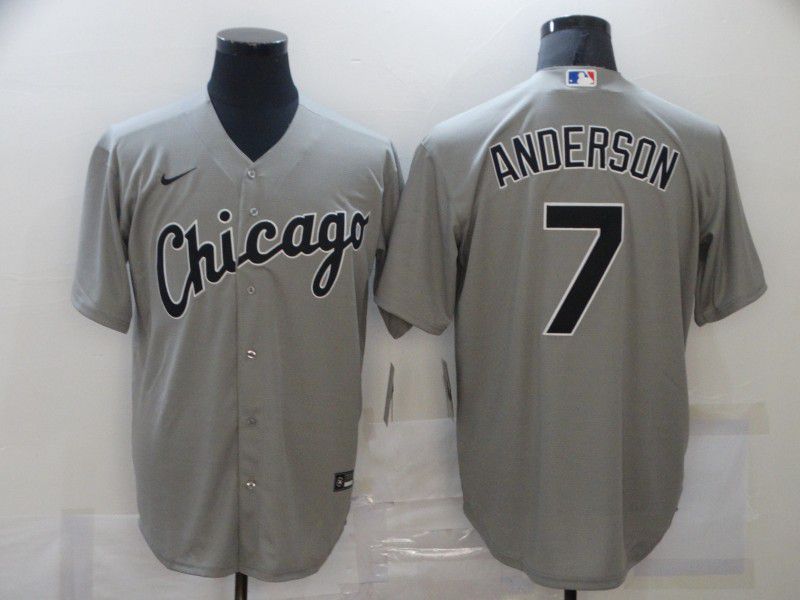 Men's Chicago White Sox #7 Tim Anderson Grey Stitched MLB Cool Base Nike Jersey Men's Chicago White Sox #7 Tim Anderson Grey Stitched MLB Cool Base Nike Jersey