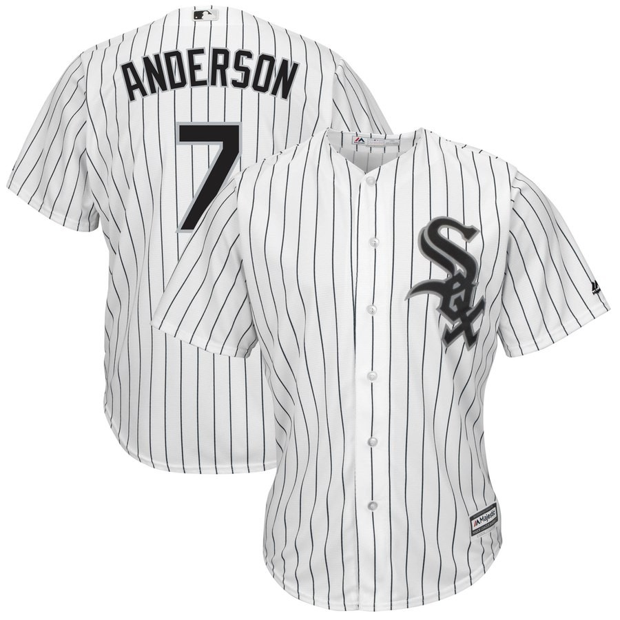 White Sox 7 Tim Anderson White Cool Base Jersey White Sox 7 Tim Anderson White Cool Base Jersey