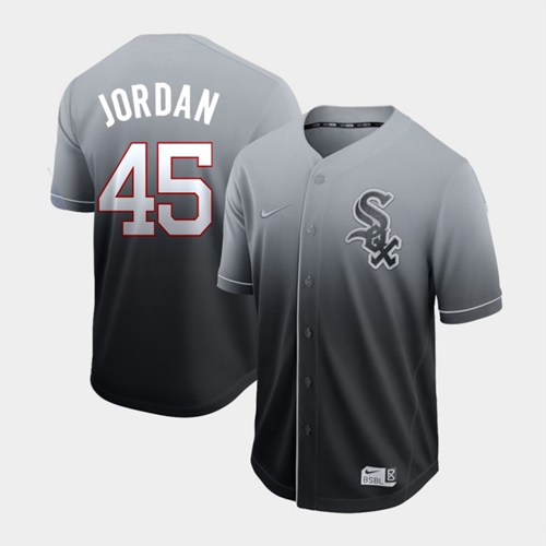 White Sox #45 Michael Jordan Black Fade Authentic Stitched Baseball Jersey White Sox #45 Michael Jordan Black Fade Authentic Stitched Baseball Jersey