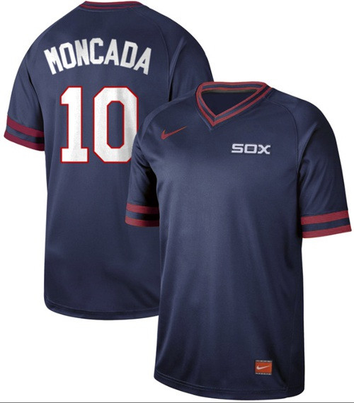 White Sox #10 Yoan Moncada Navy Authentic Cooperstown Collection Stitched Baseball Jerseys White Sox #10 Yoan Moncada Navy Authentic Cooperstown Collection Stitched Baseball Jerseys