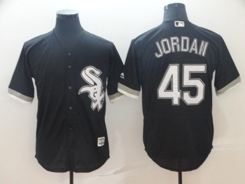 White Sox 45 Michael Jordan Black Cool Base Jersey White Sox 45 Michael Jordan Black Cool Base Jersey