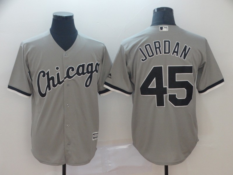 White Sox 45 Michael Jordan Gray Cool Base Jersey White Sox 45 Michael Jordan Gray Cool Base Jersey