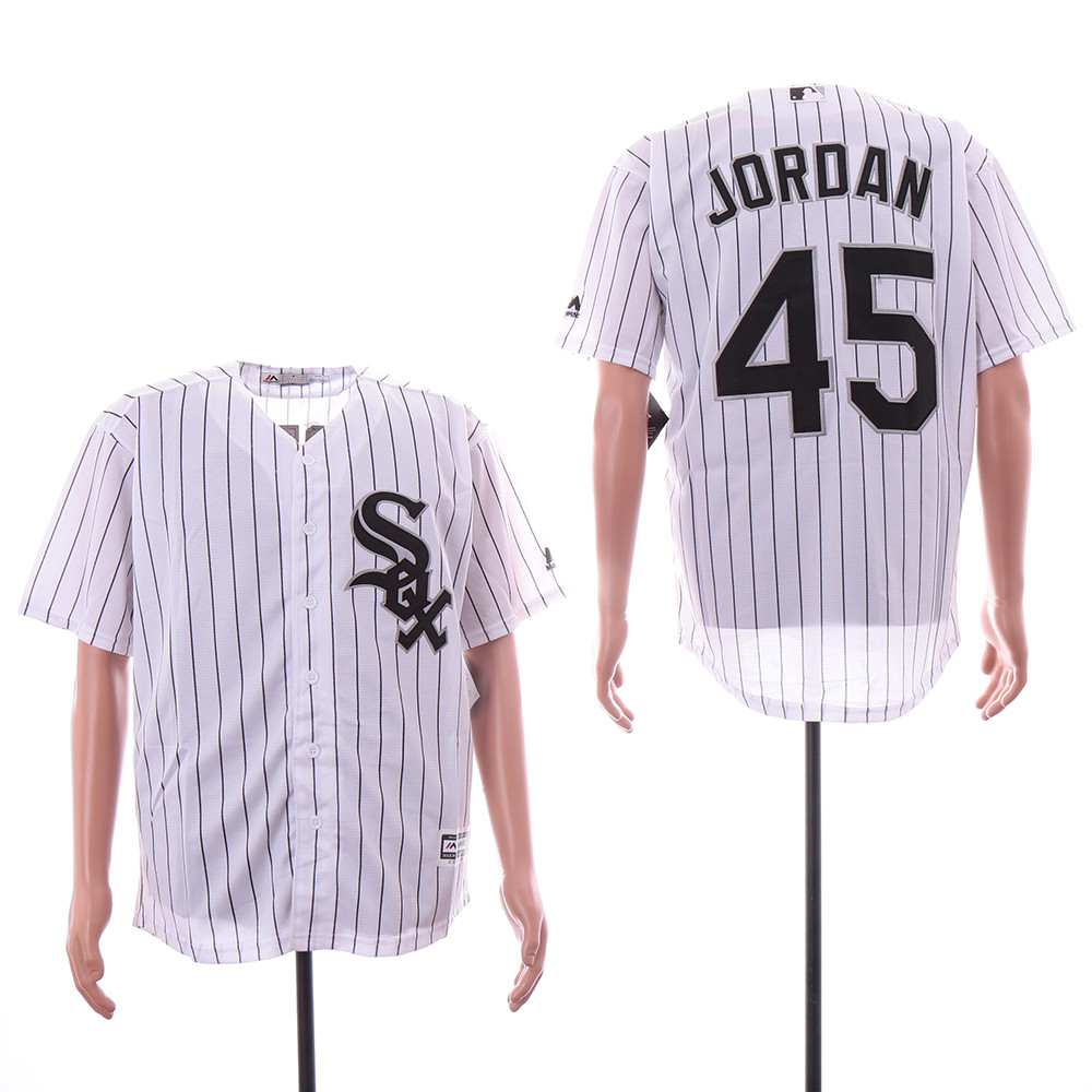 White Sox 45 Michael Jordan White Cool Base Jersey White Sox 45 Michael Jordan White Cool Base Jersey