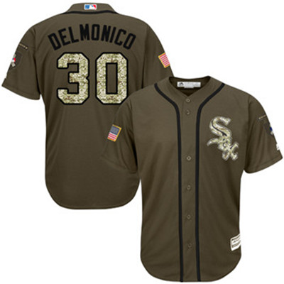 White Sox #30 Nicky Delmonico Green Salute to Service Stitched Baseball Jerseys White Sox #30 Nicky Delmonico Green Salute to Service Stitched Baseball Jerseys