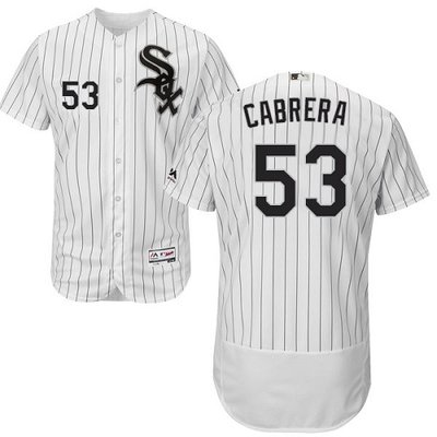 White Sox #53 Melky Cabrera White(Black Strip) Flexbase Authentic Collection Stitched MLB Jerseys White Sox #53 Melky Cabrera White(Black Strip) Flexbase Authentic Collection Stitched MLB Jerseys