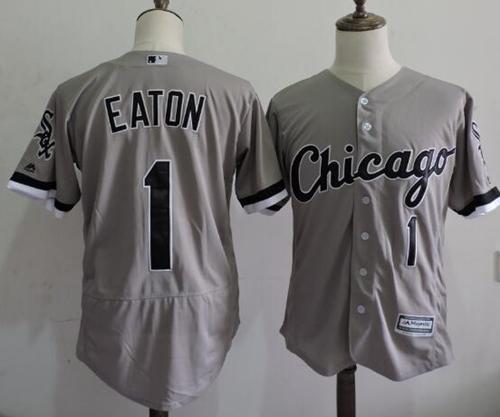 White Sox #1 Adam Eaton Grey Flexbase Authentic Collection Stitched MLB Jersey White Sox #1 Adam Eaton Grey Flexbase Authentic Collection Stitched MLB Jersey