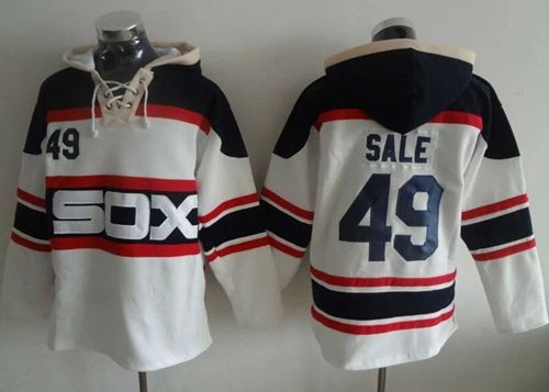 White Sox #49 Chris Sale White Sawyer Hooded Sweatshirt Alternate White Sox #49 Chris Sale White Sawyer Hooded Sweatshirt Alternate