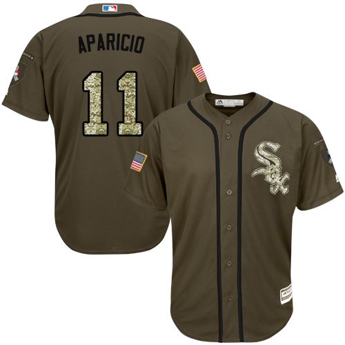 White Sox #11 Luis Aparicio Green Salute to Service Stitched MLB White Sox #11 Luis Aparicio Green Salute to Service Stitched MLB