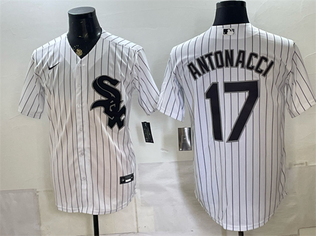 Men's Chicago White Sox #17 Sam Antonacci White Home Stitched Baseball Jersey Men's Chicago White Sox #17 Sam Antonacci White Home Stitched Baseball Jersey
