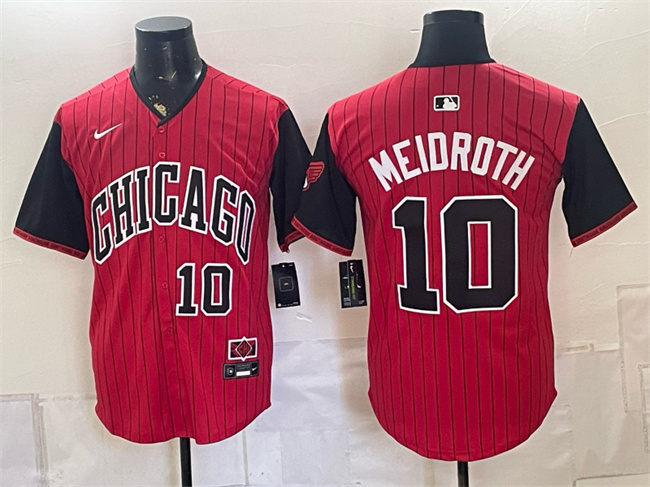 Men's Chicago White Sox #10 Chase Meidroth Red Black 2025 City Connect Limited Stitched Baseball Jersey