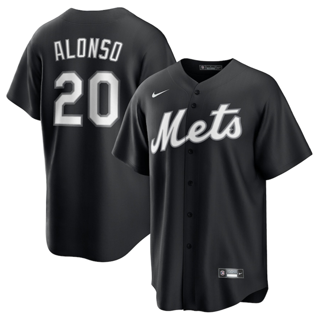 Men's New York Mets #20 Pete Alonso Black Lights Out Limited Stitched Baseball Jersey Men's New York Mets #20 Pete Alonso Black Lights Out Limited Stitched Baseball Jersey