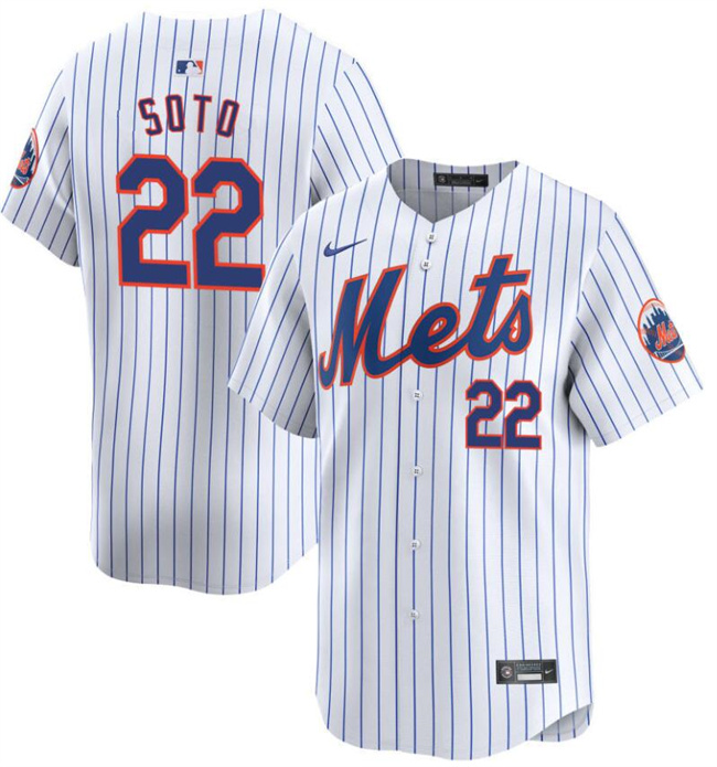 Men's New York Mets #22 Juan Soto White Home Limited Stitched Baseball Jersey Men's New York Mets #22 Juan Soto White Home Limited Stitched Baseball Jersey