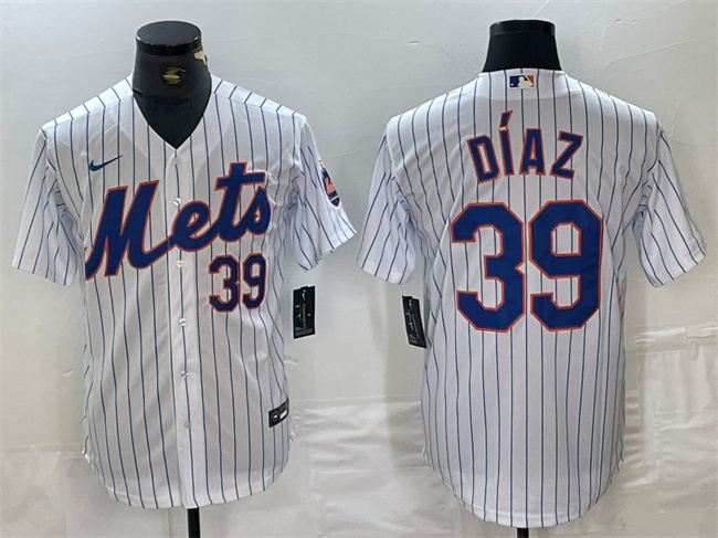 Men's New York Mets #39 Edwin Diaz White Cool Base Stitched Baseball Jersey Men's New York Mets #39 Edwin Diaz White Cool Base Stitched Baseball Jersey