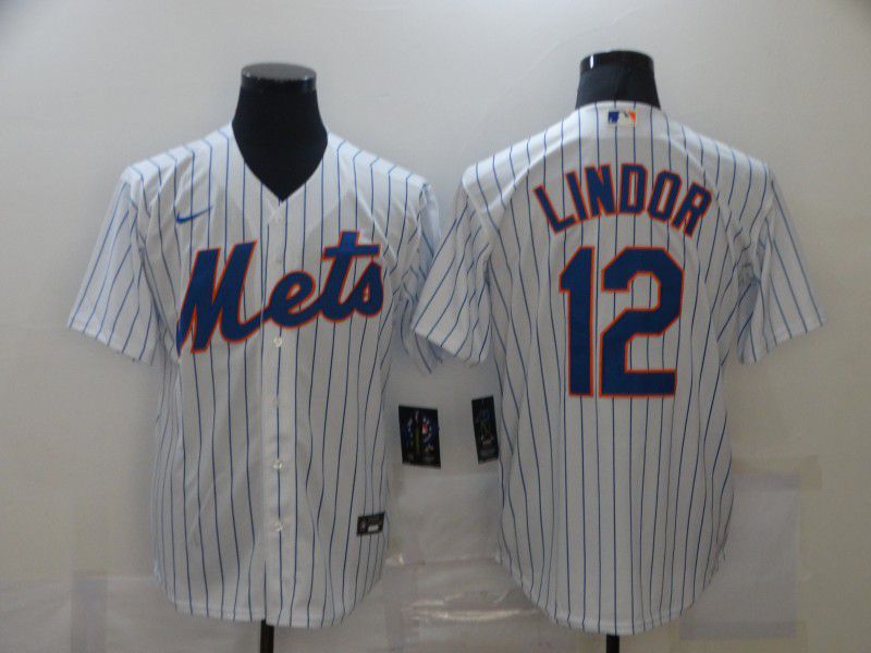 Men's New York Mets #12 Francisco Lindor White Stitched MLB Cool Base Nike Jersey Men's New York Mets #12 Francisco Lindor White Stitched MLB Cool Base Nike Jersey