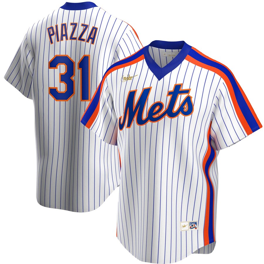 New York Mets #31 Mike Piazza Nike Home Cooperstown Collection Player MLB Jersey White New York Mets #31 Mike Piazza Nike Home Cooperstown Collection Player MLB Jersey White